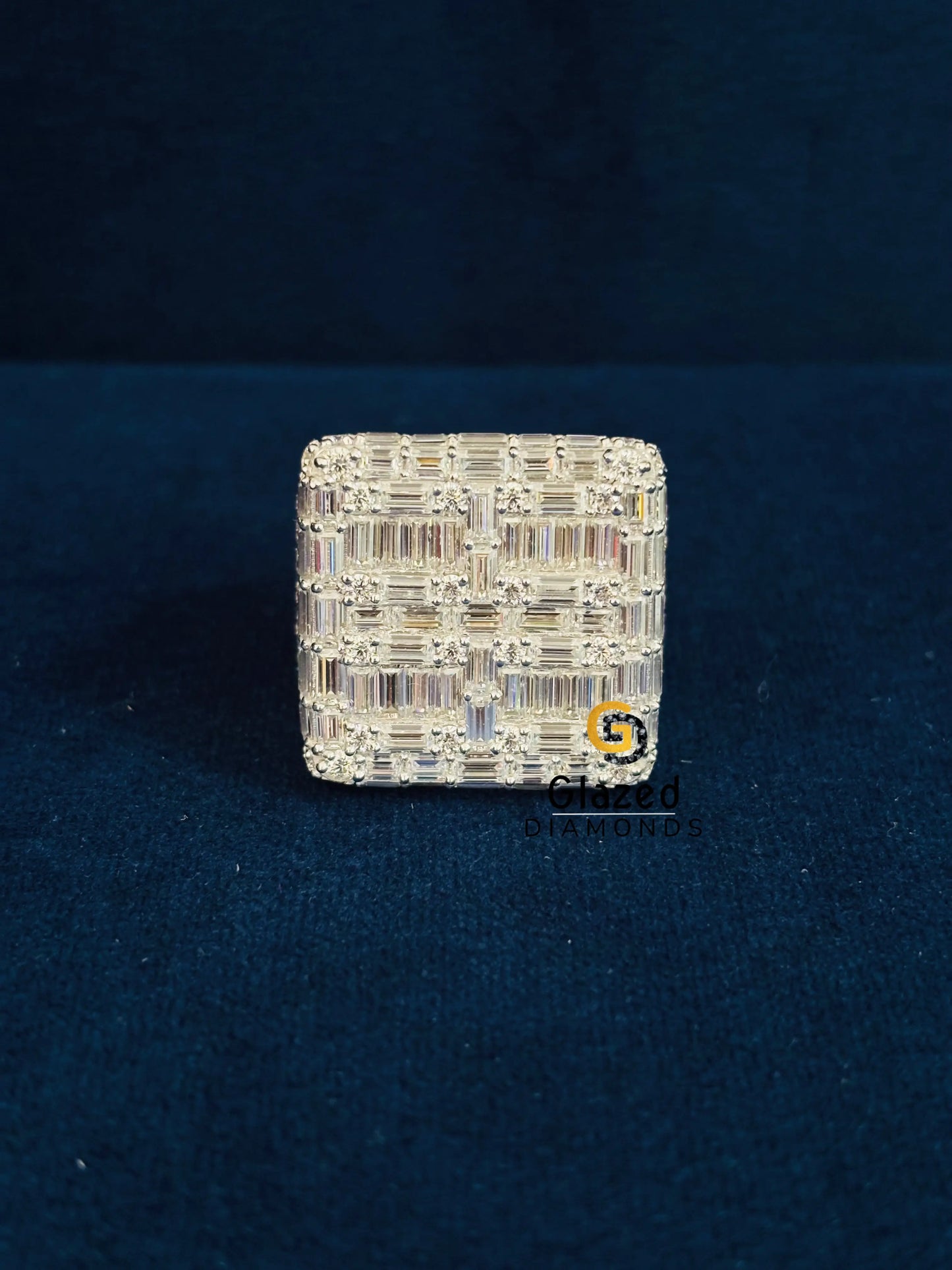 Round_ Baguette Moissanite Hip Hop Ring For Men