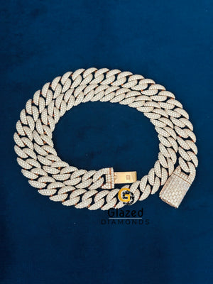 Round_ Baguette Rose Gold Plated Bust Down Chain