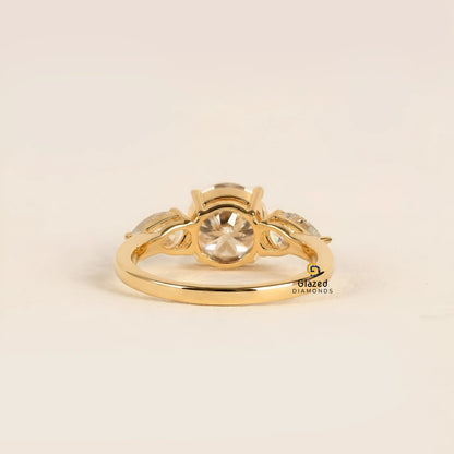 Round_ Pear Lab Diamond Wedding Ring