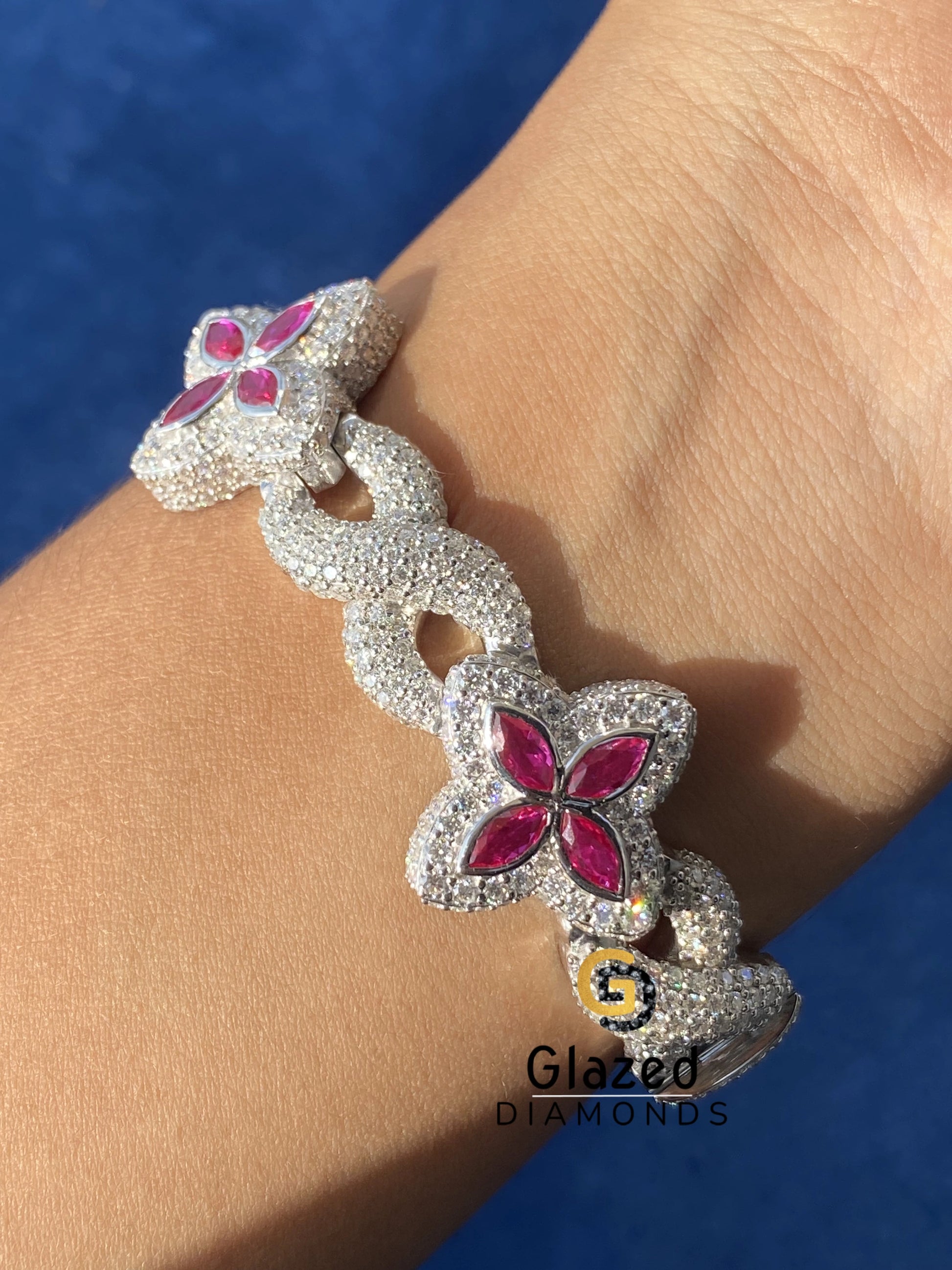 Round_ Pink Marquise Moissanite Bracelet
