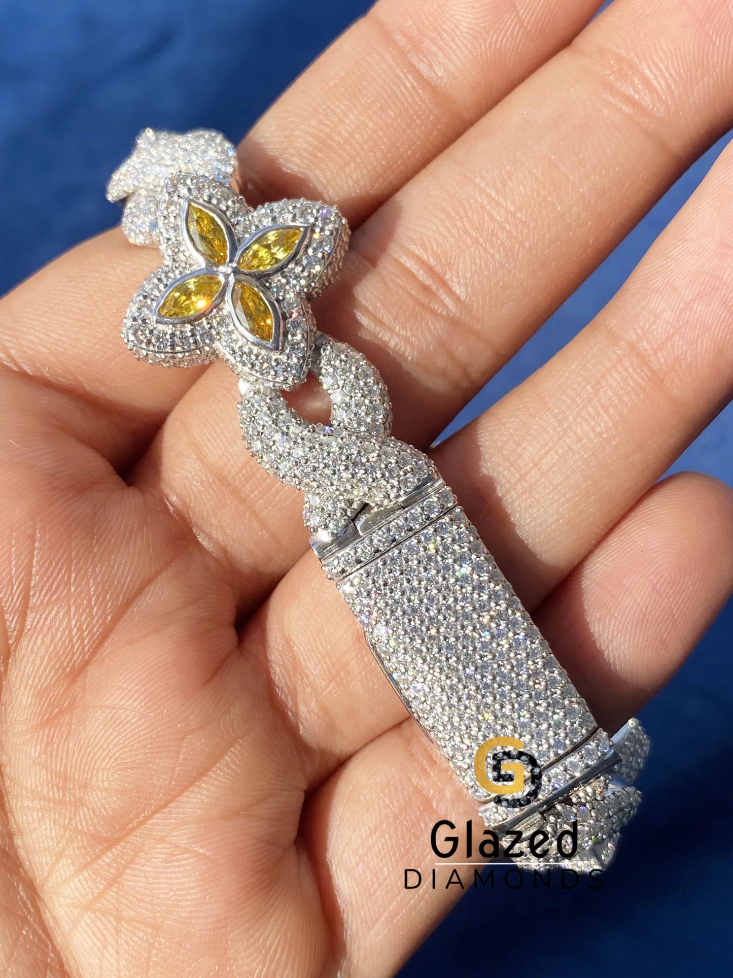 Round_ Yellow Marquise Moissanite Bracelet