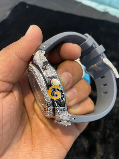 Rubber Belt Moissanite Watch