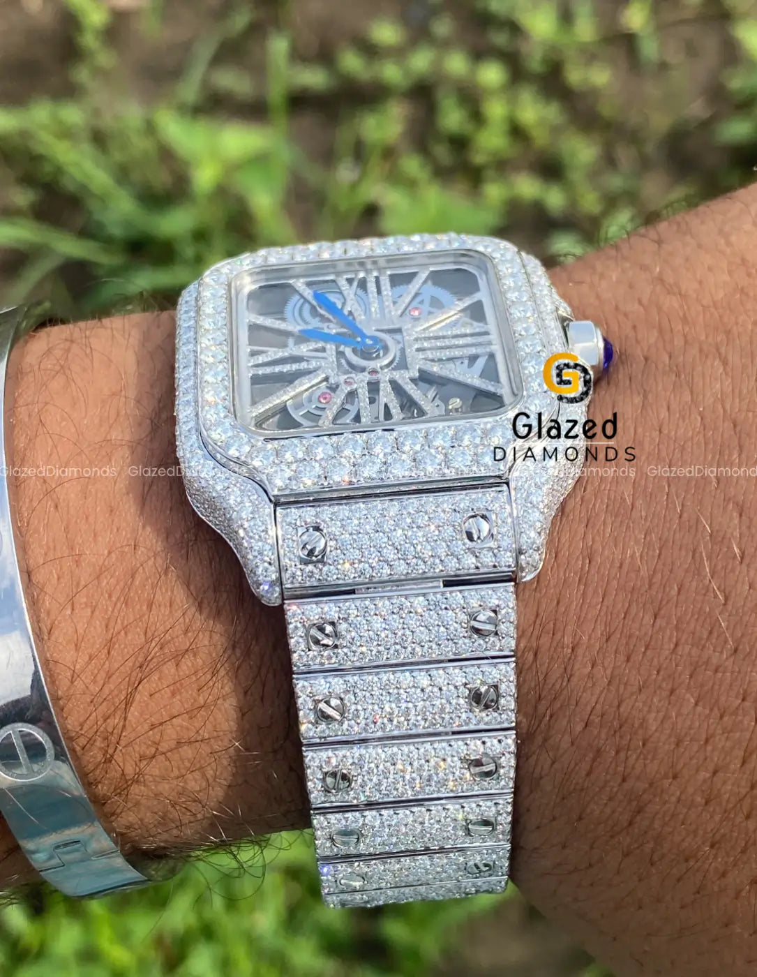 Fully White Ice Loaded Skeleton Moissanite Diamond Watch