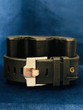 Silicone Black Strap VVs Round Moissanite Hip Hop Watch
