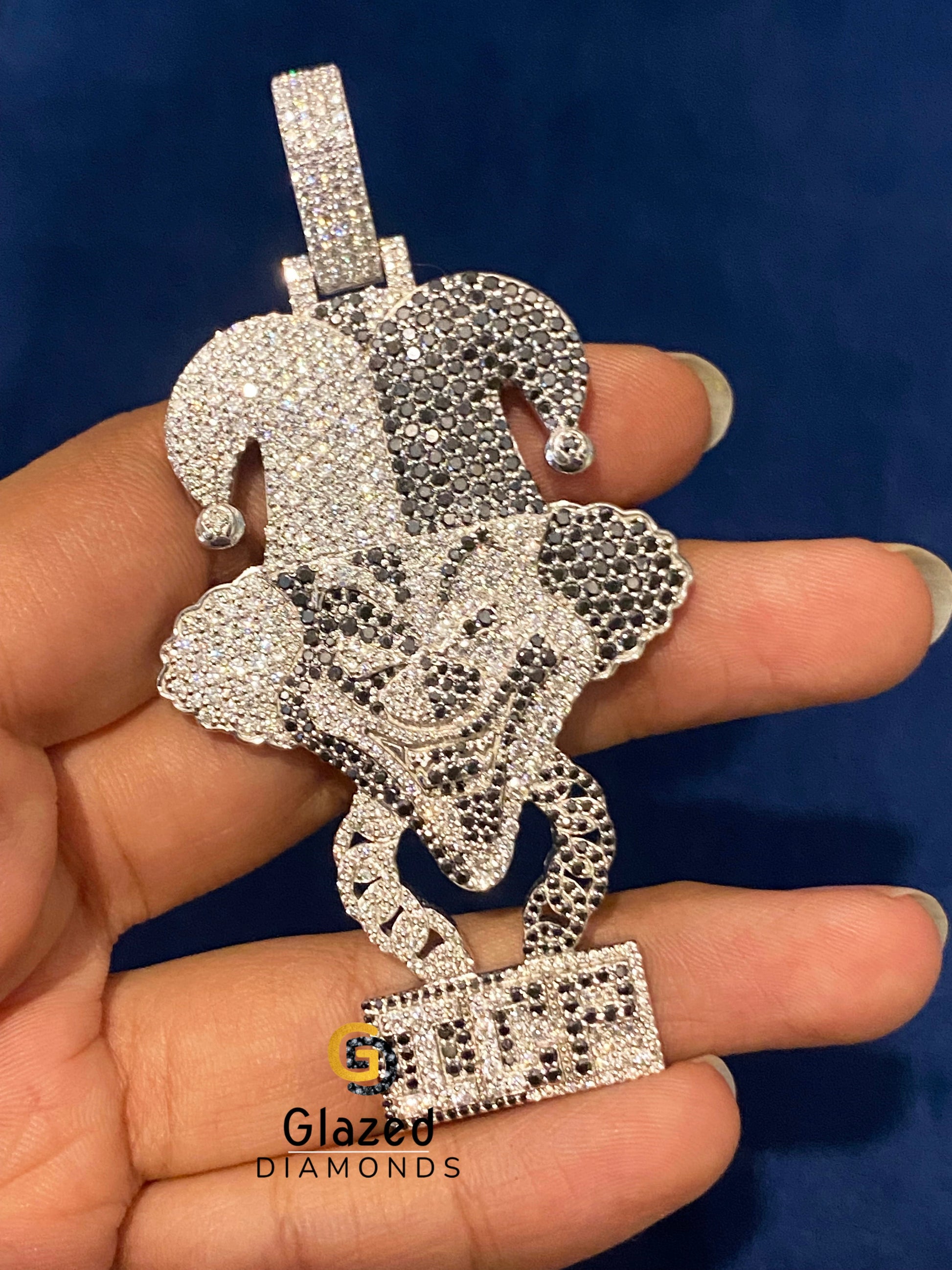 Silver Carnival Of Carnage Joker Moissanite Pendant