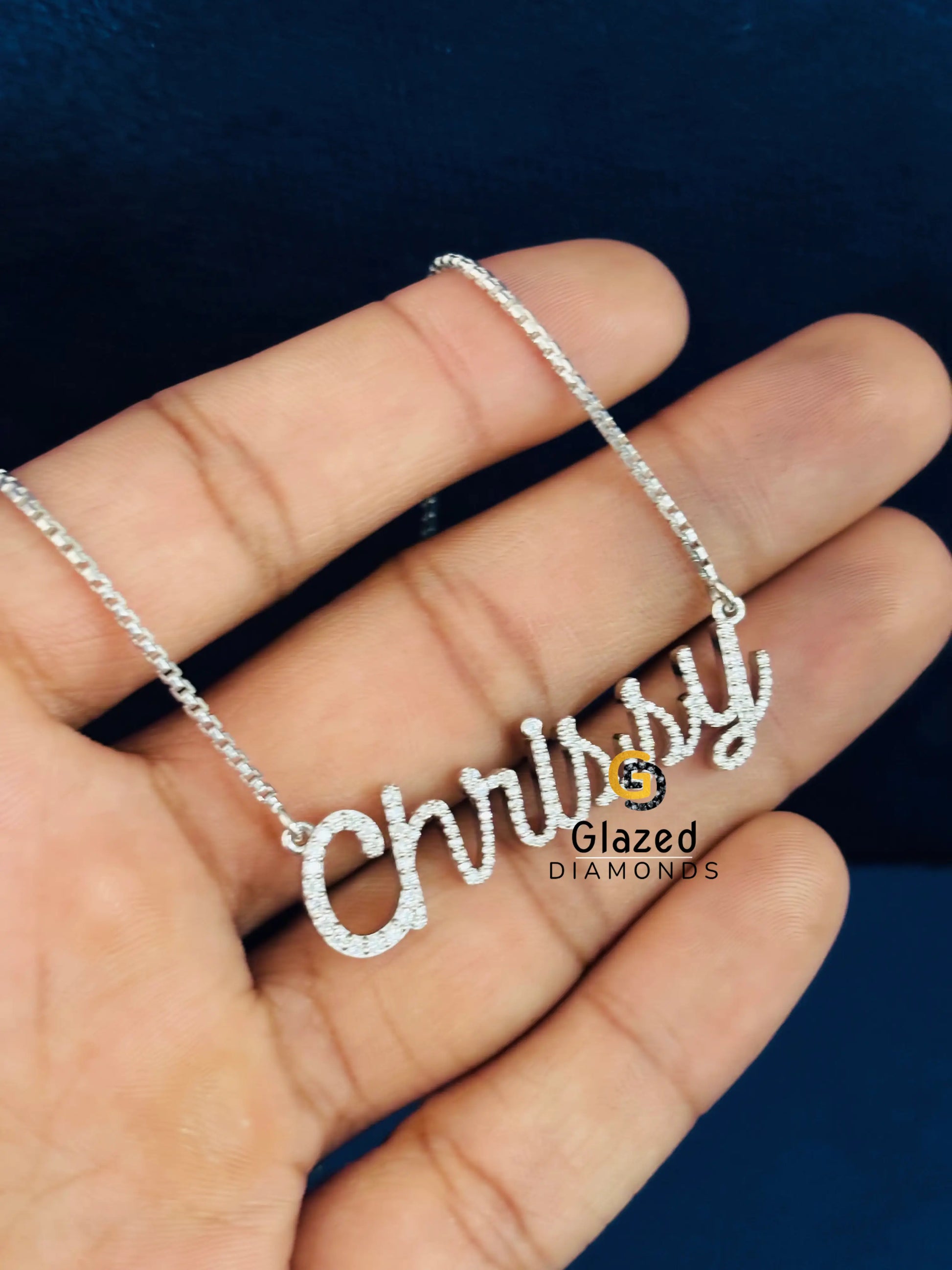Silver Christy Bust Down Moissanite Custom Pendant