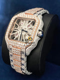 Skeleton Dial VVs Moissanite Diamond Studded Hip Hop Watch
