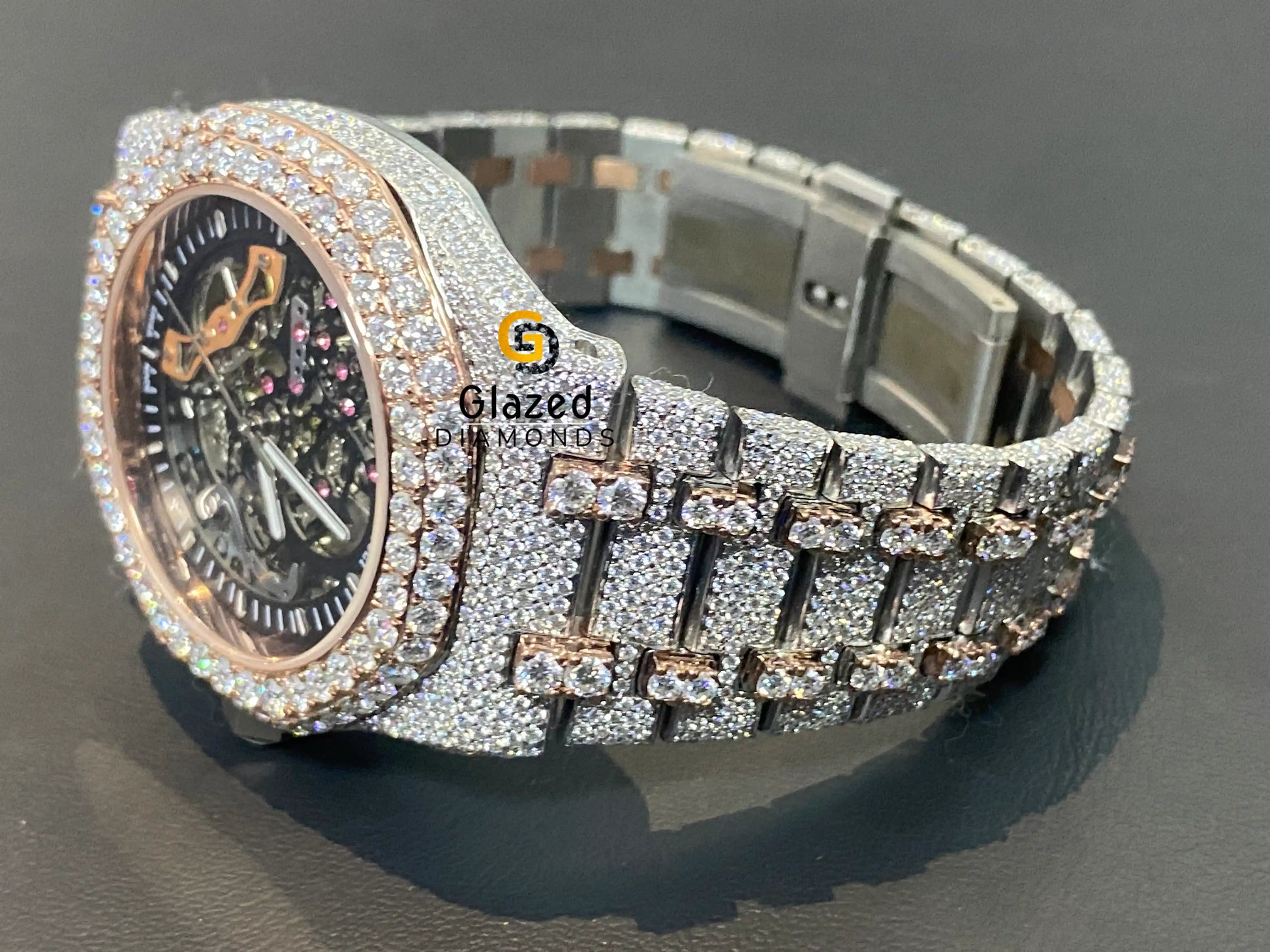 Skeleton Iced Out Moissanite Watch
