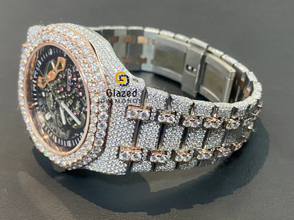 Skeleton Iced Out Moissanite Watch