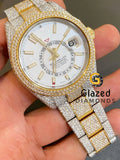 New Sky-Dweller Fully Iced Out Moissanite Watch