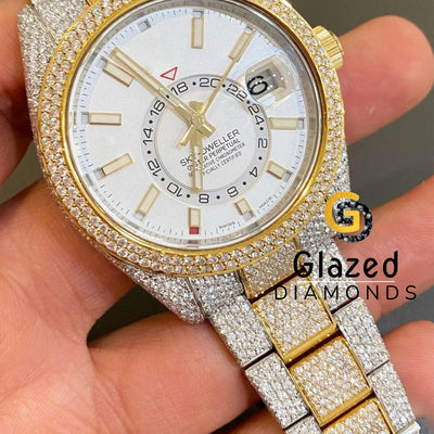 Sky-Dweller Dial Fully Iced Out Watch