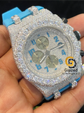 Iced Out Sky Color Silicon Strap Multi dial Moissanite Watch For Men