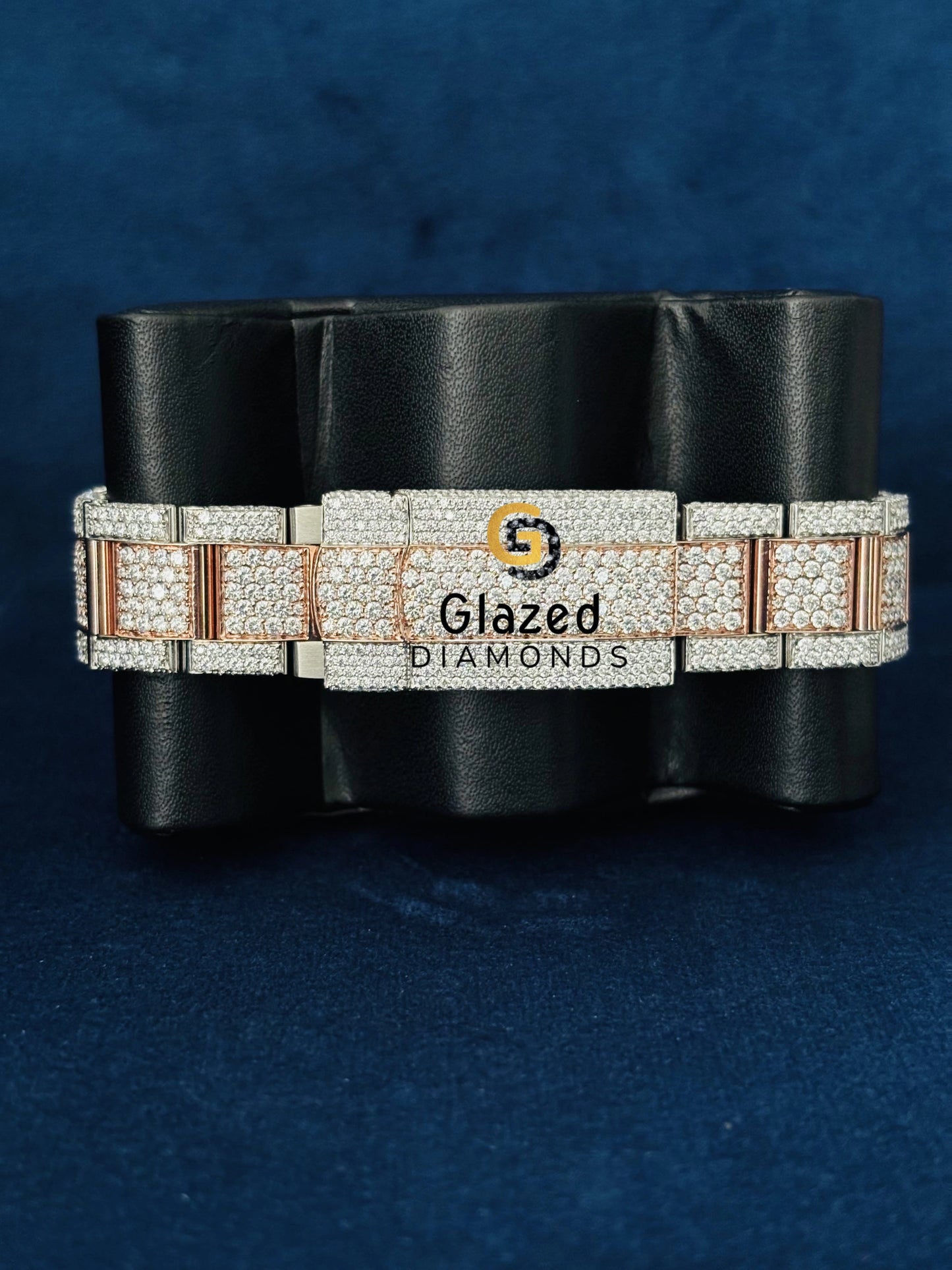 Sky Dweller Dial Two Tone Roman Numerals Moissanite Watch