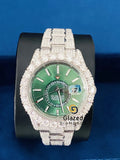 Sky Dweller Green Stick Dial D Colorless Moissanite Watch