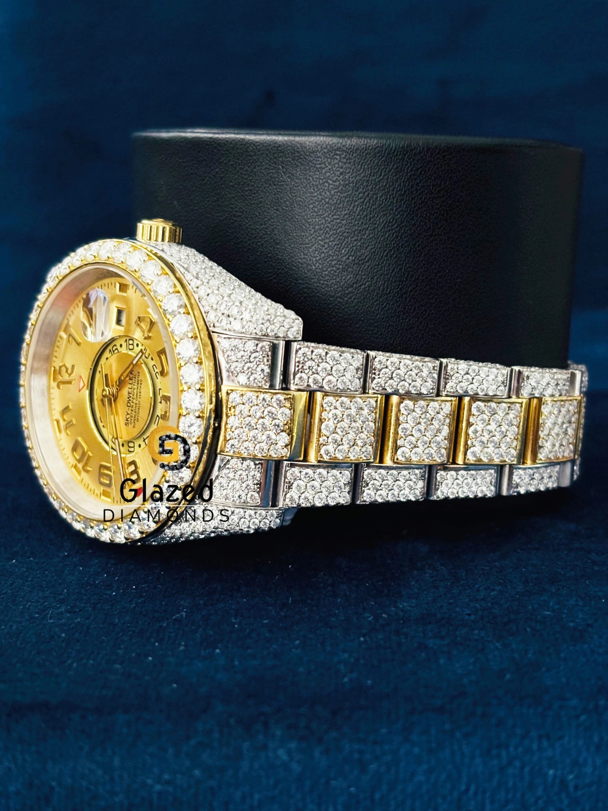 Sky Dweller Two Tone Arabic Dial VVs Moissanite Watches 