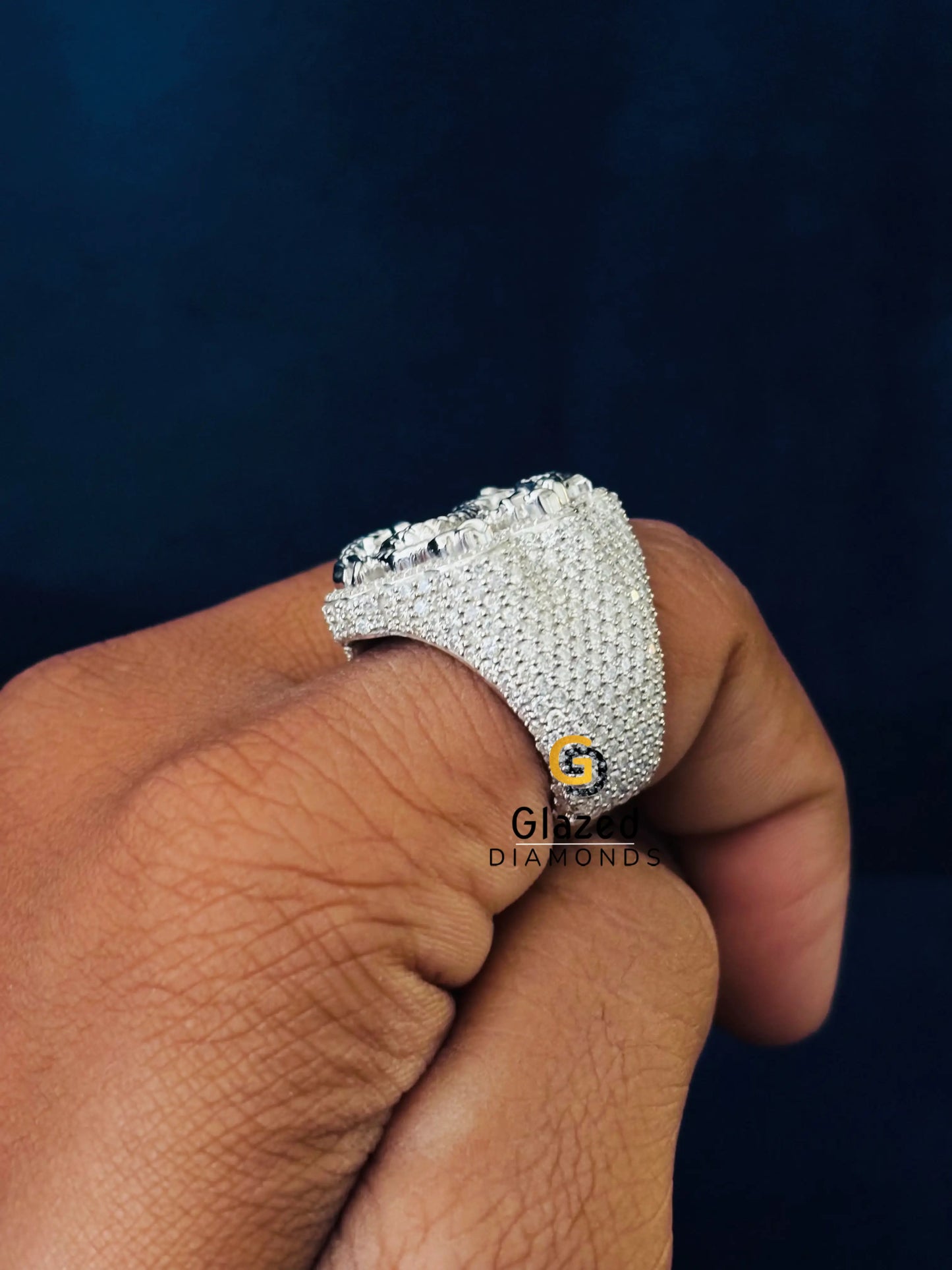 Snake Shape Moissanite Bust Down Ring