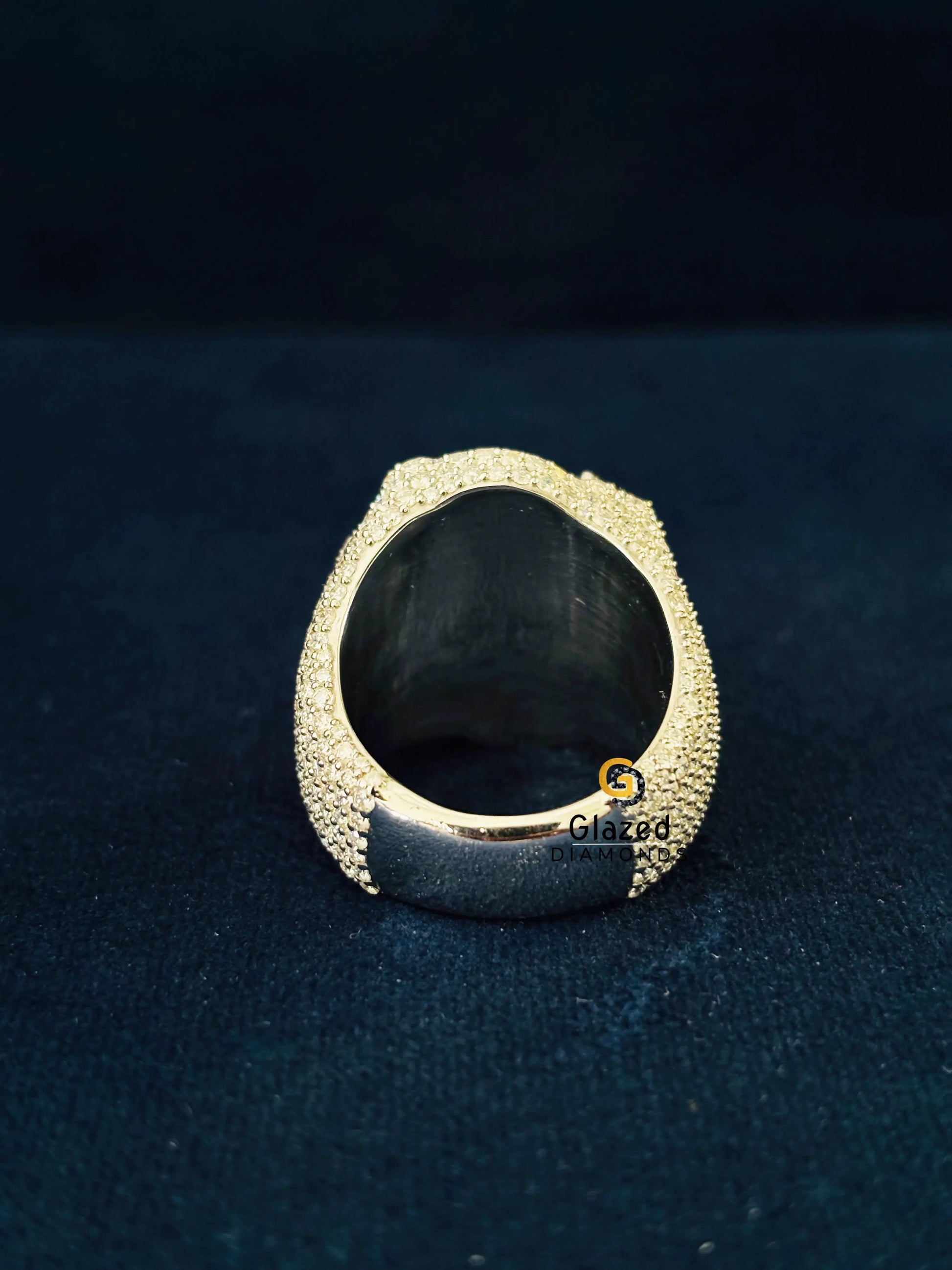 Snake Shape Moissanite Bust Down Ring For Men