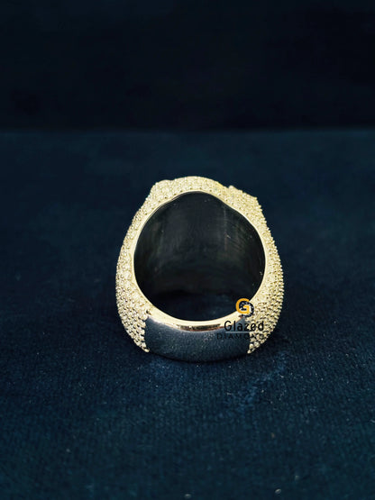 Snake Shape Moissanite Bust Down Ring For Men