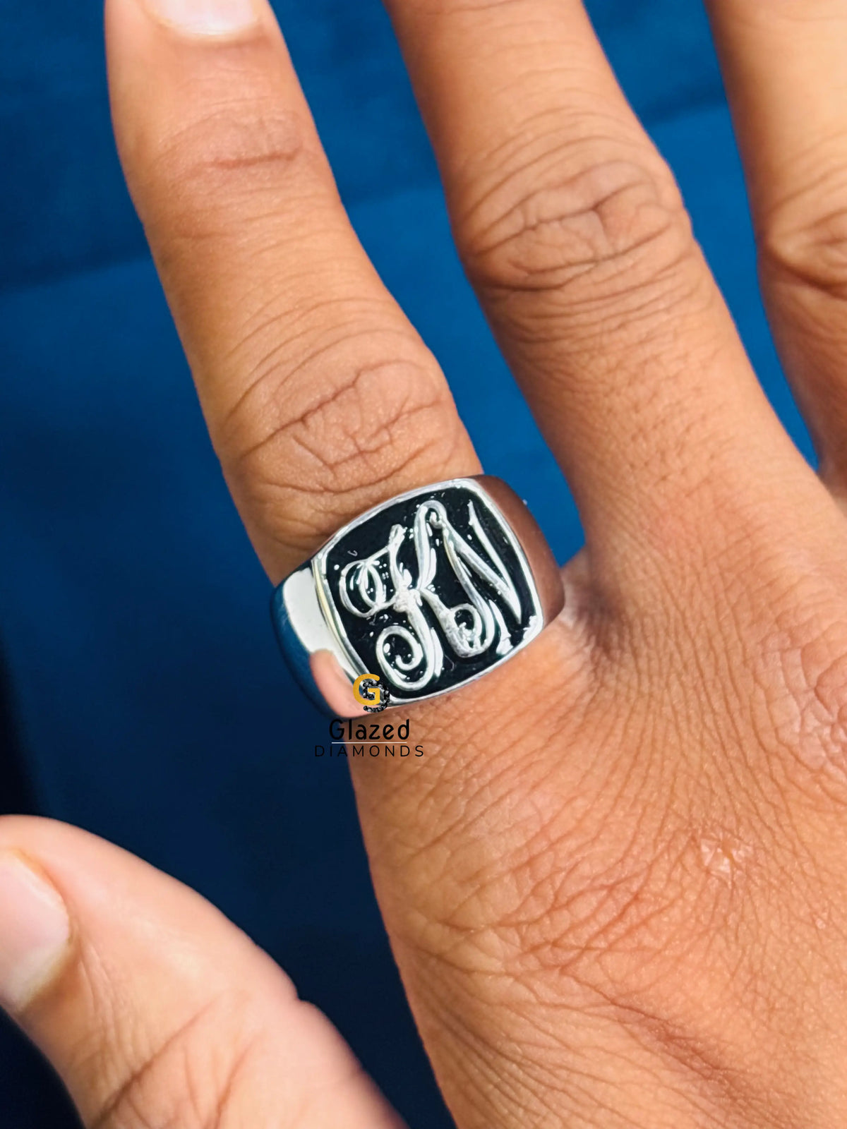 925 Sterling Silver Custom Alphabet Letter Ring For Men
