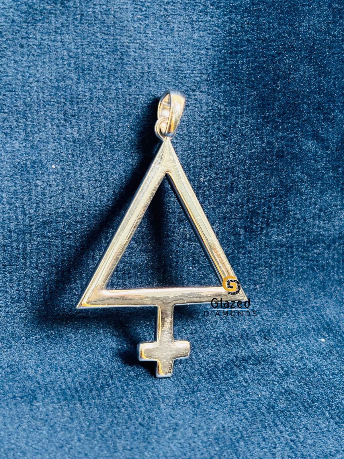 Unisex Custom Alchemy Sulfur Pendant in 925 Sterling Silver