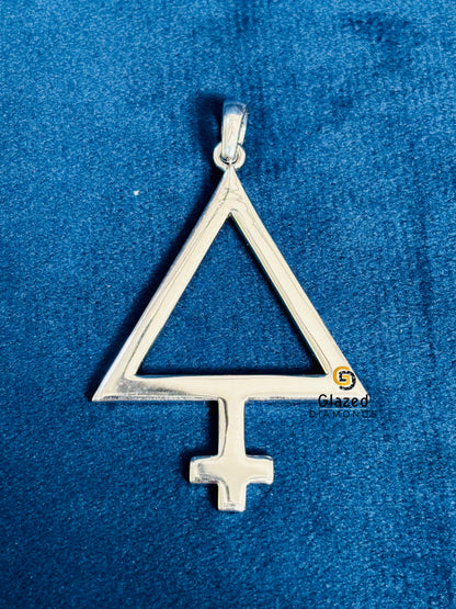 Unisex Custom Alchemy Sulfur Pendant in 925 Sterling Silver