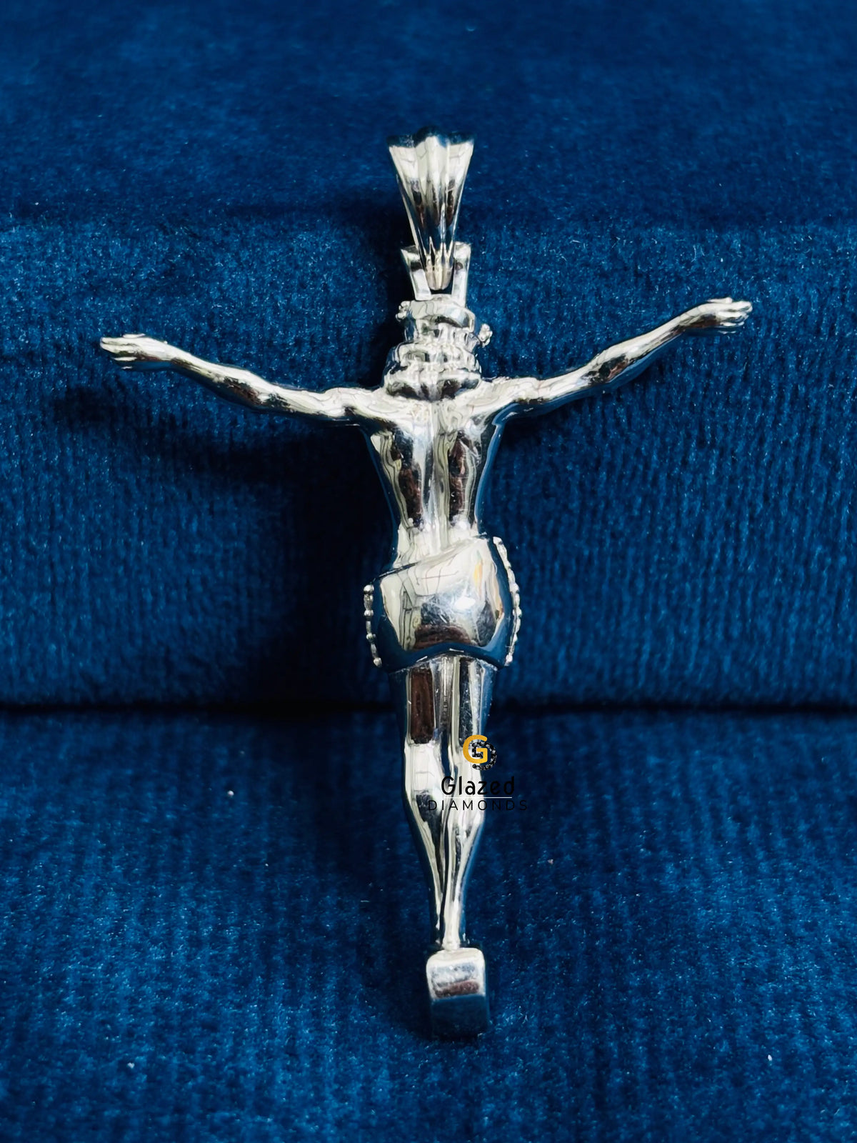Solid 925 Sterling Silver Round Cut Moissanite 3D Jesus Pendant