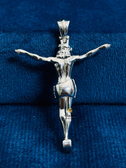 Solid 925 Sterling Silver Round Cut Moissanite 3D Jesus Pendant