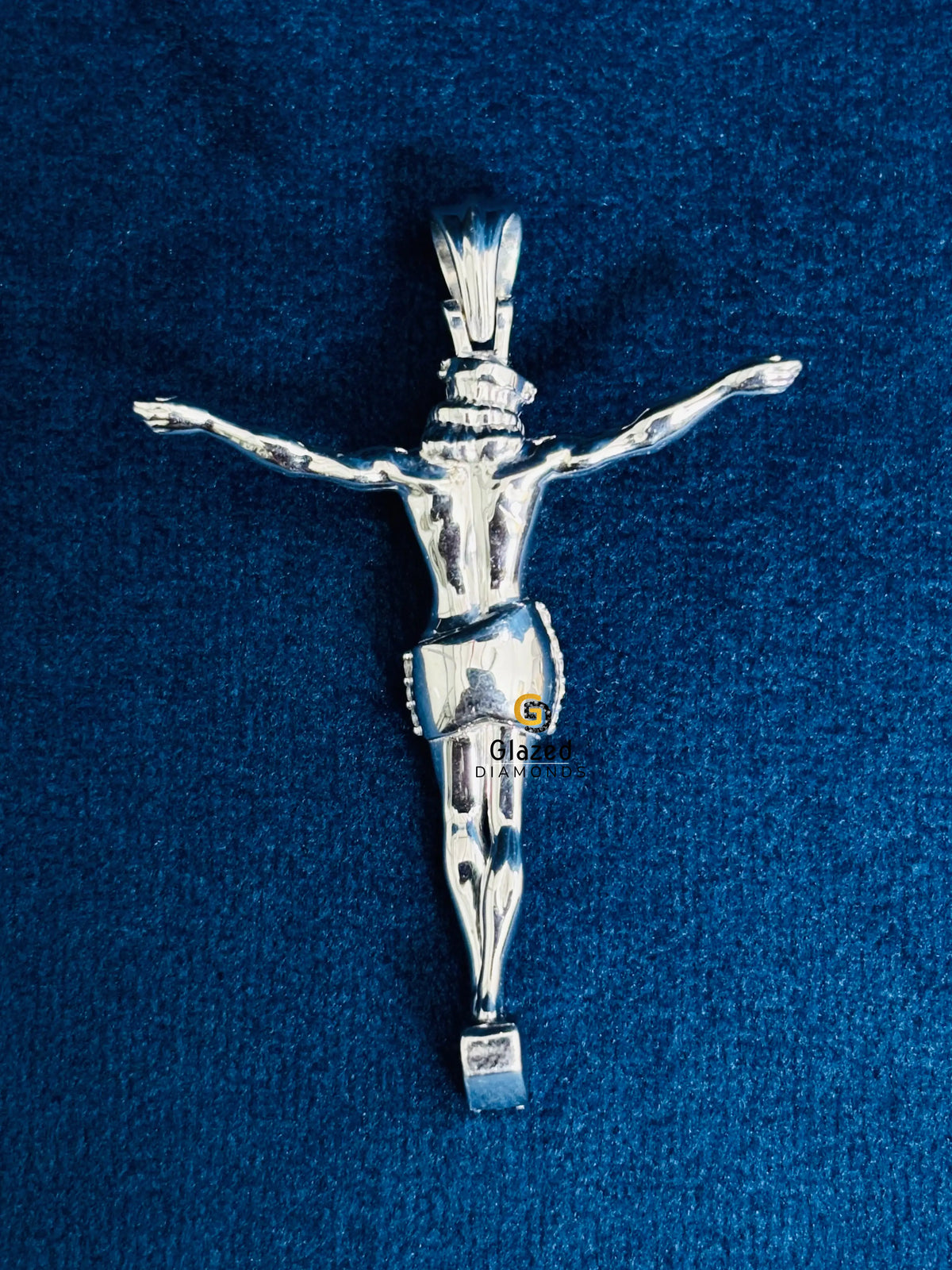 Solid 925 Sterling Silver Round Cut Moissanite 3D Jesus Pendant