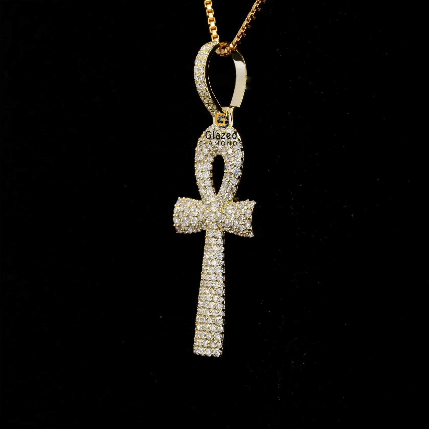 Iced Out Moissanite Religious Ankh Cross Hip Hop Pendant