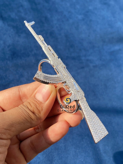 Solid 925 Silver Pistol Gun Ring