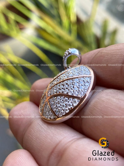 Solid Gold Basket ball Pendant