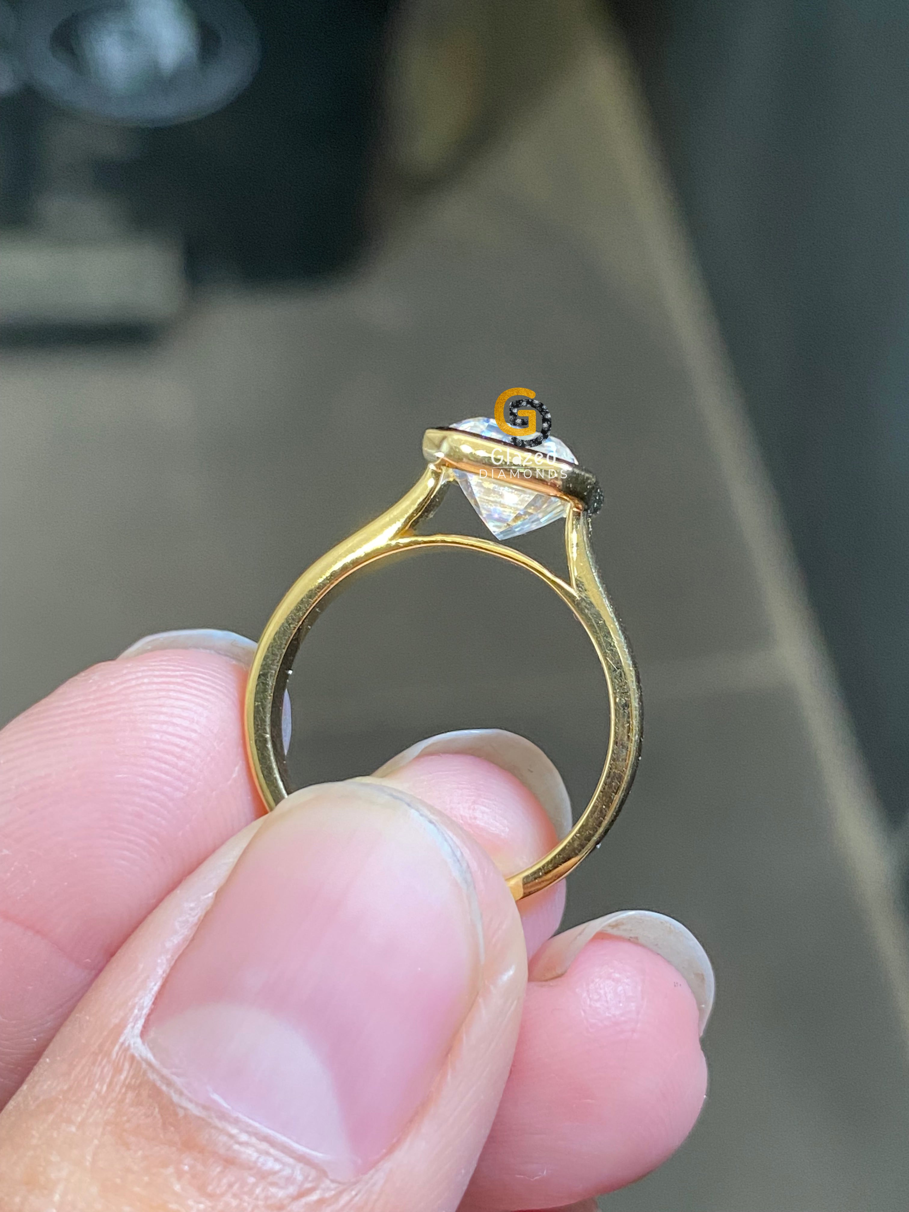 5 CT Bezel Set Solitaire Moissanite Engagement Ring For Her