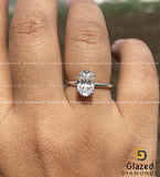 1.5CT Oval Cut Moissanite Solitaire Engagement Ring For Women