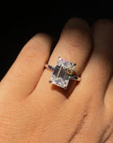 Solitaire Emerald Cut Moissanite Ring