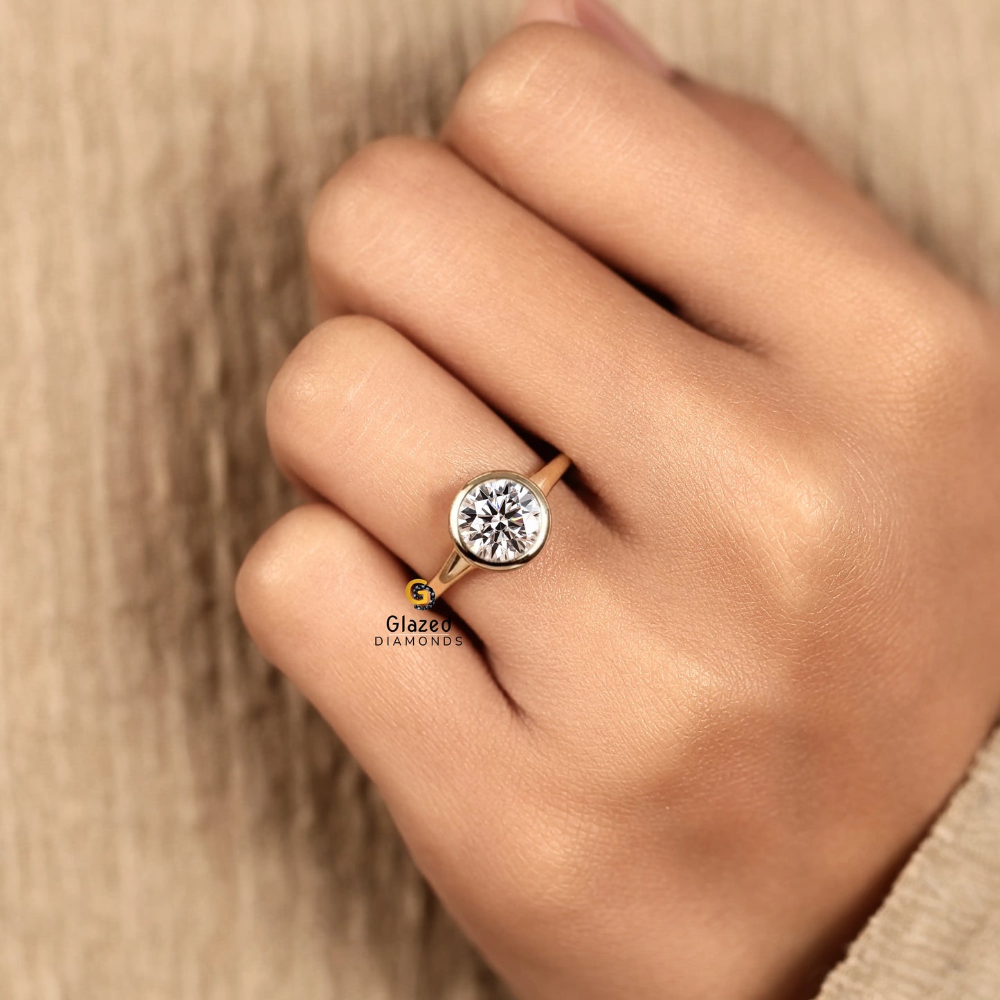 Split Shank Round Lab Diamond Wedding Ring