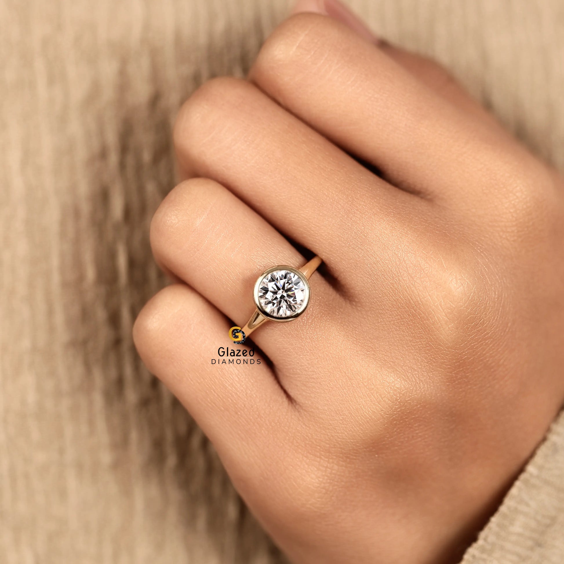 Split Shank Round Lab Diamond Wedding Ring