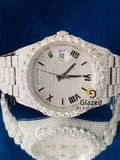 Roman Dial Day Date Hip Hop Moissanite Diamond Studded Watch