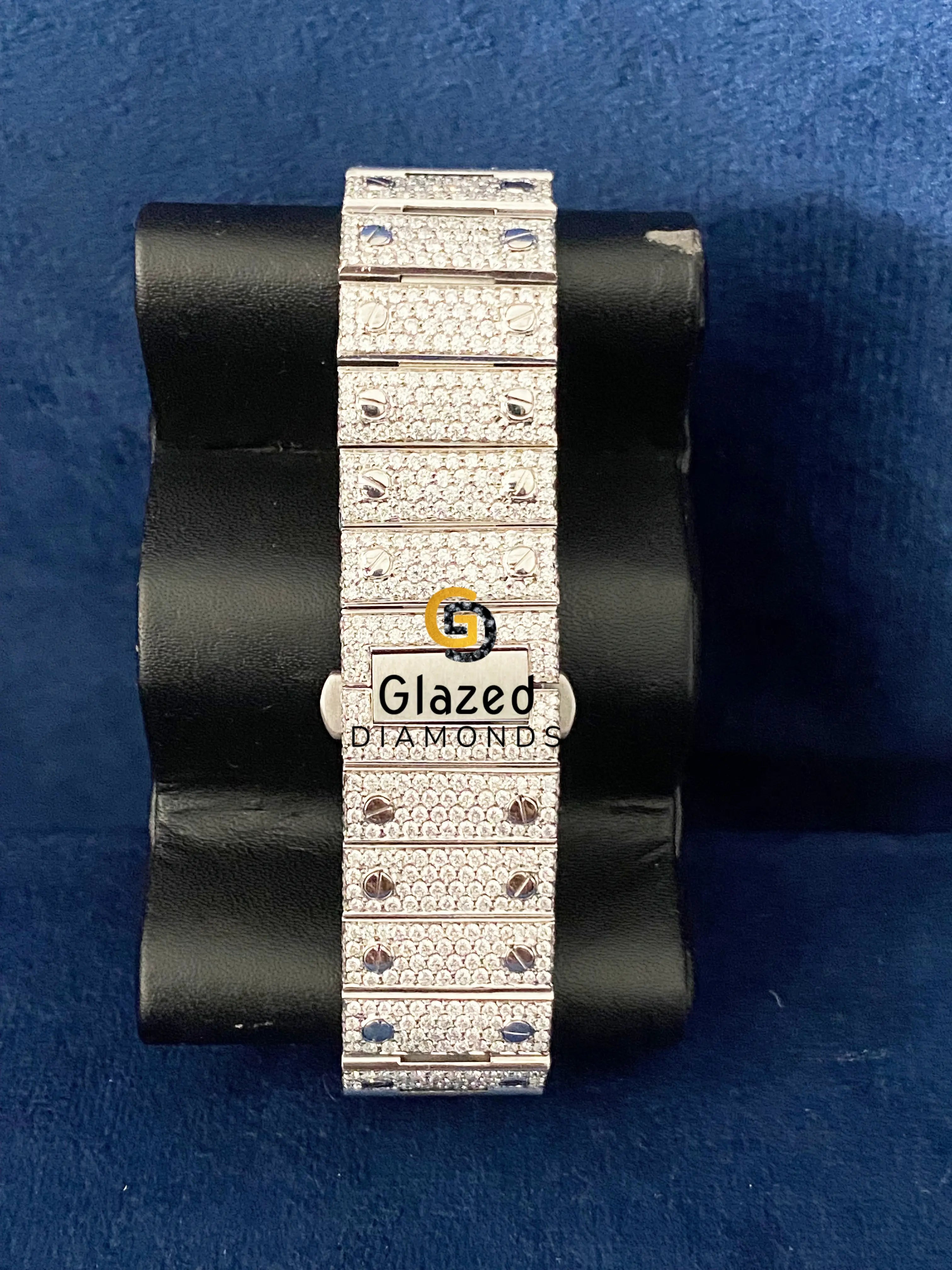 Stainless Steel Diamond Studded Fully Iced Out Moissanite Watch