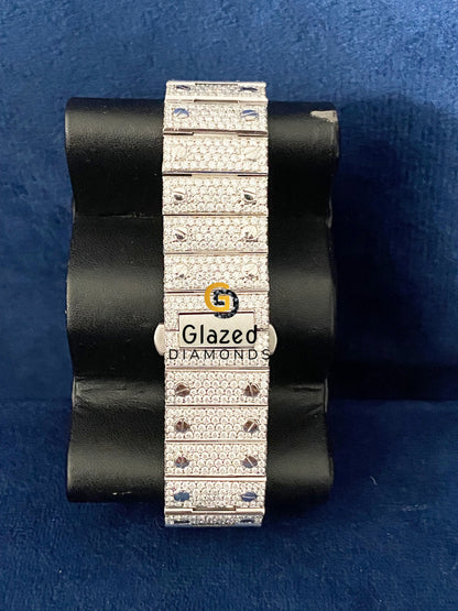 Stainless Steel Diamond Studded Fully Iced Out Moissanite Watch