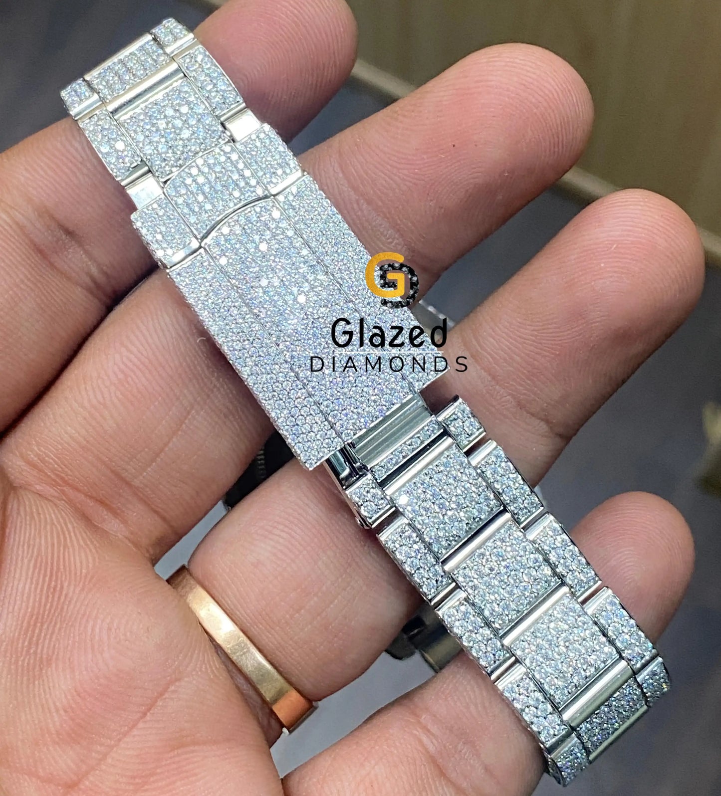 Stainless Steel Diamond Studded Watch For Him