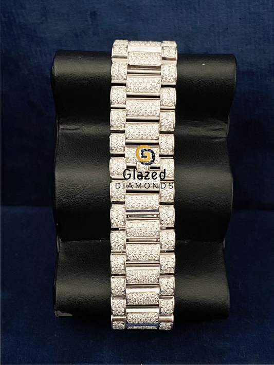 Stainless Steel Fully Iced Out Moissanite Diamond Studded Watch