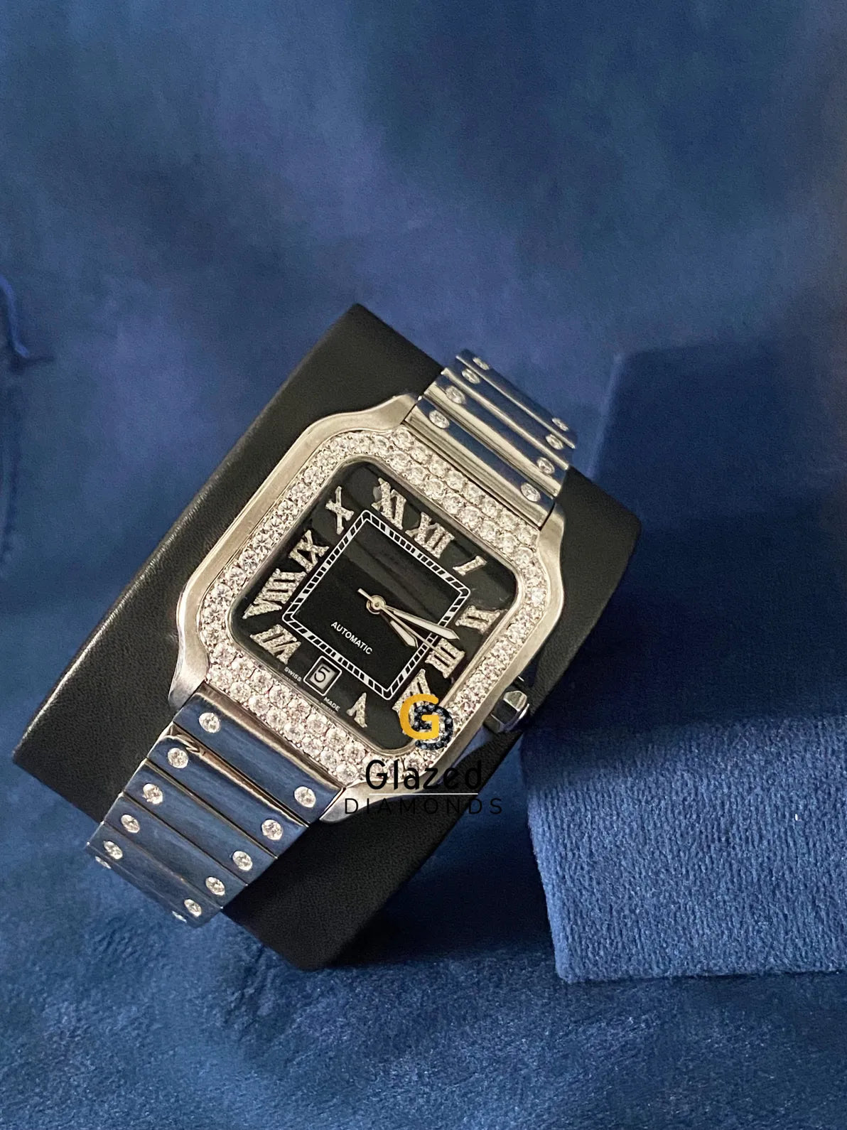 Stainless Steel Fully Iced Out VVs Moissanite Diamond Watch