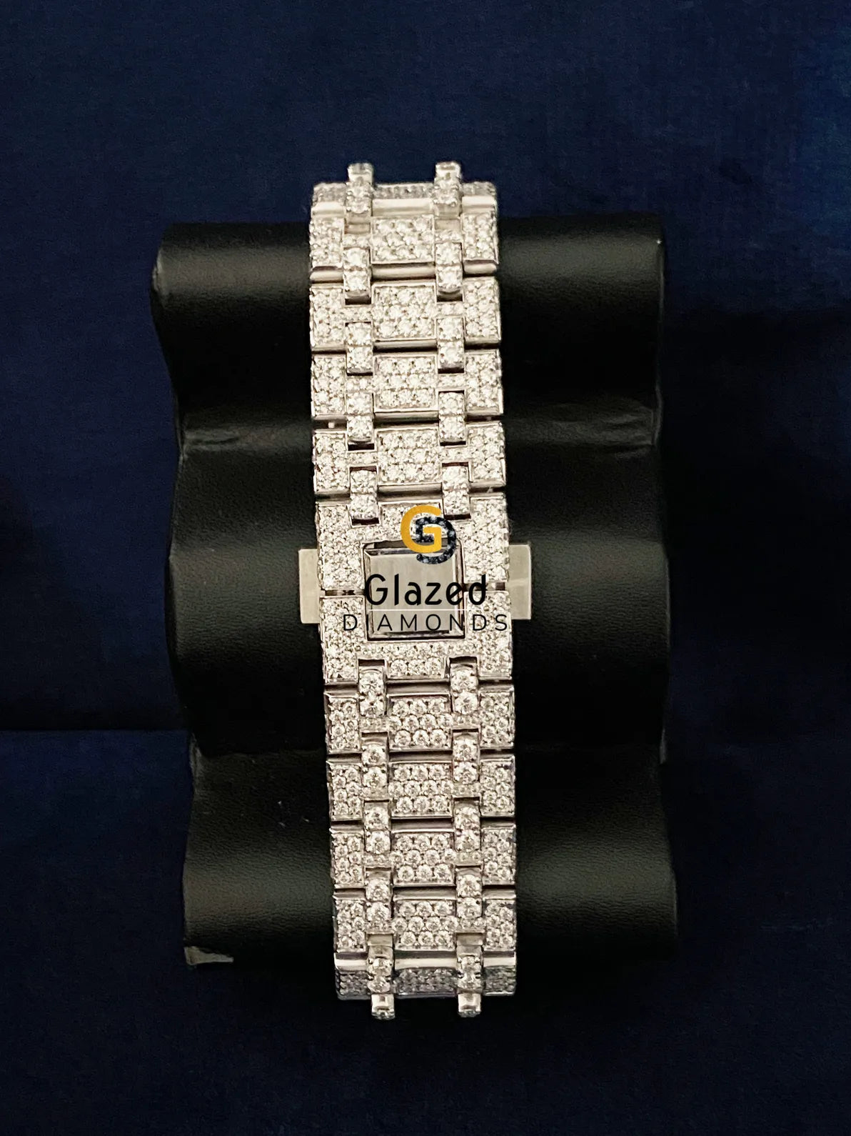 Stainless Steel Hip Hop Moissanite Diamond Studded Watch