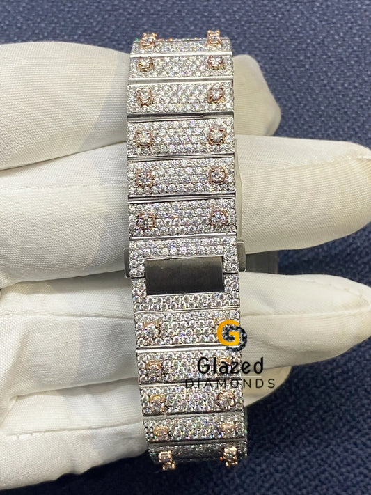 Stainless Steel Moissanite Watch For Men 
