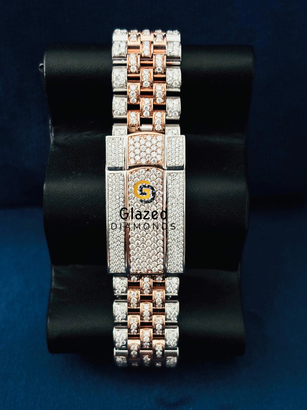 Stainless Steel Stick Dial Moissanite Diamond Studded Watch