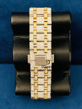 Stainless Steel Two Tone Fully Iced Out Diamond Studded Watch