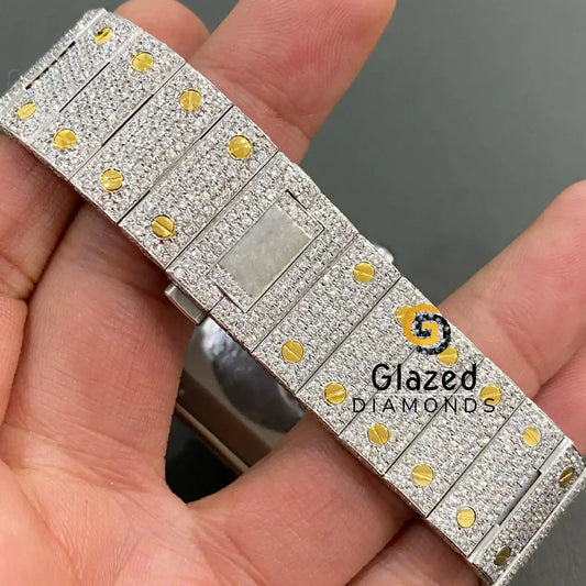 Stainless Steel Two Tone Moissanite Watch
