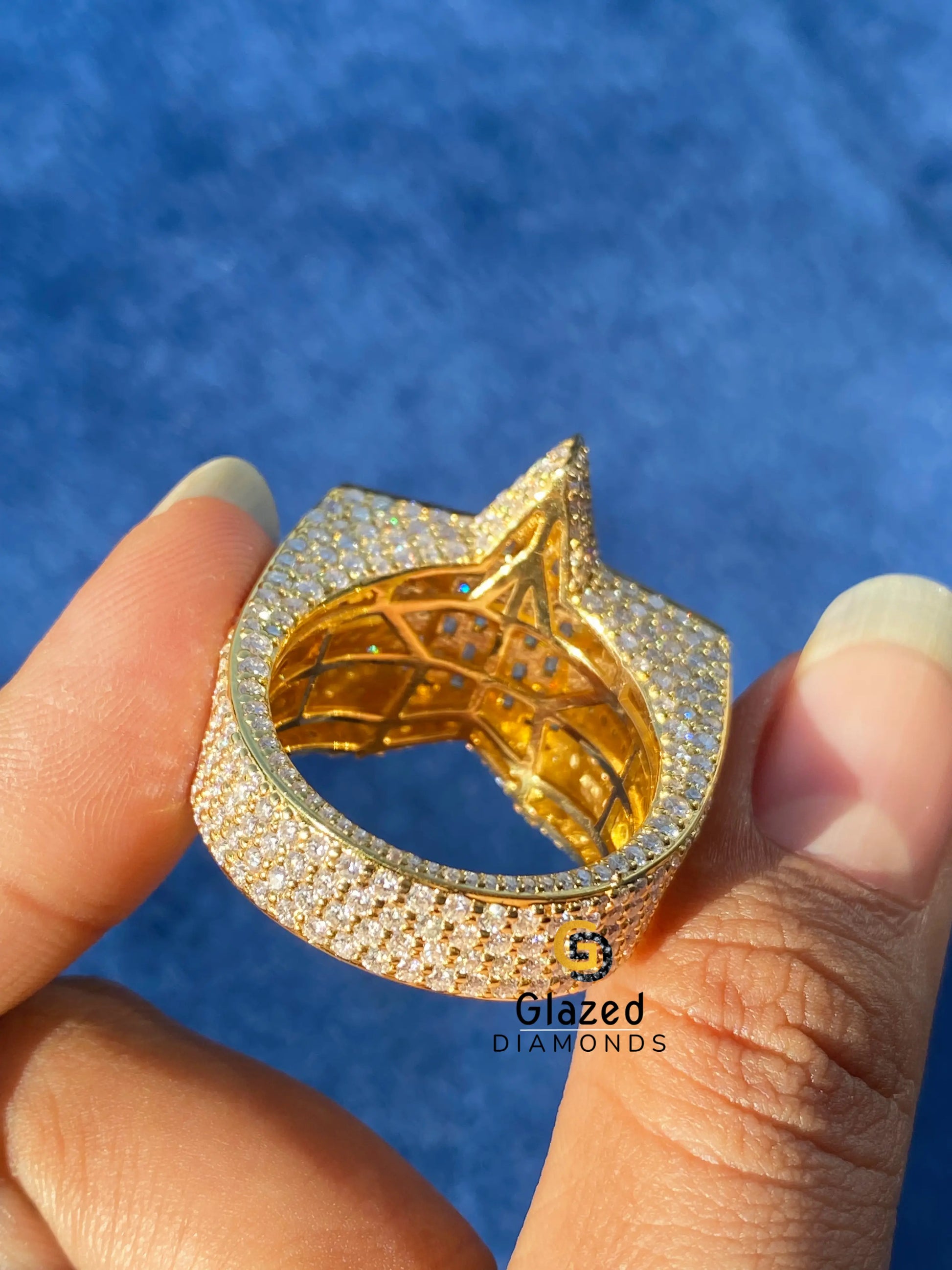 Star Shape Moissanite Round_ Baguette Ring For Men