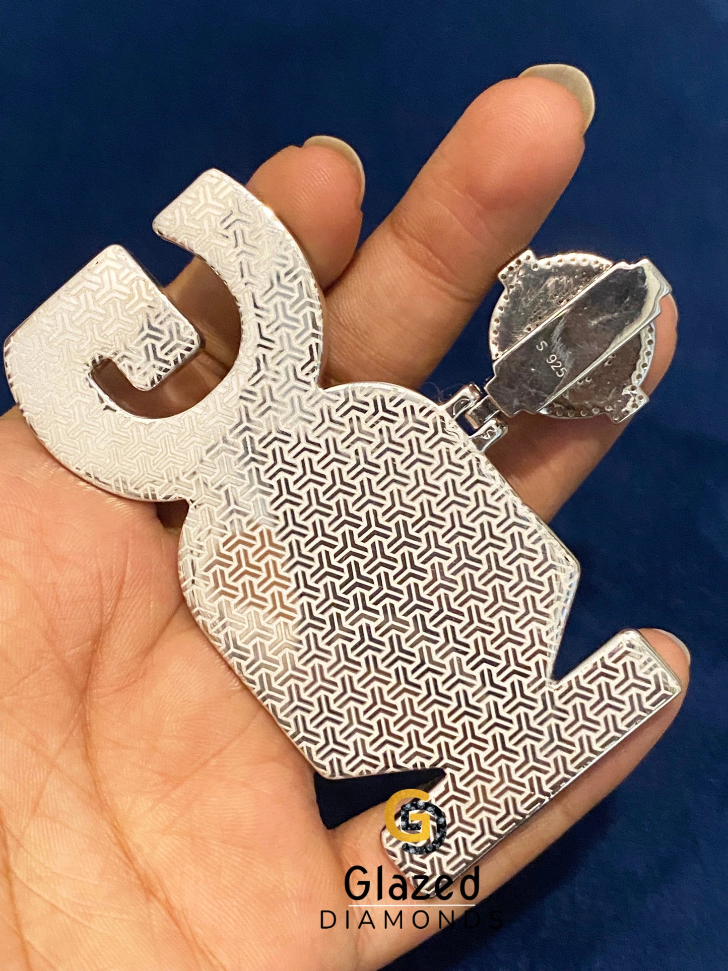 Sterling Silver Moissanite Hip Hop Pendant