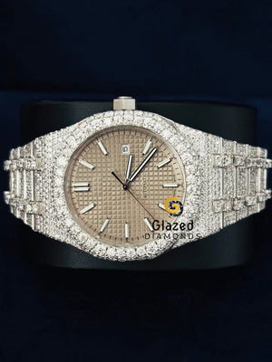 Stick Dial Fully Iced Out Moissanite Watch